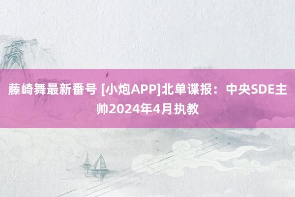 藤崎舞最新番号 [小炮APP]北单谍报：中央SDE主帅2024年4月执教