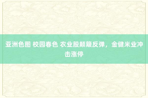 亚洲色图 校园春色 农业股颠簸反弹，金健米业冲击涨停