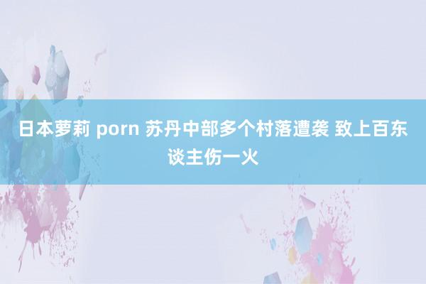 日本萝莉 porn 苏丹中部多个村落遭袭 致上百东谈主伤一火